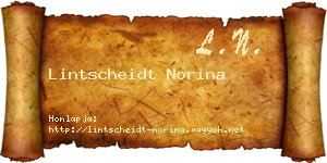 Lintscheidt Norina névjegykártya